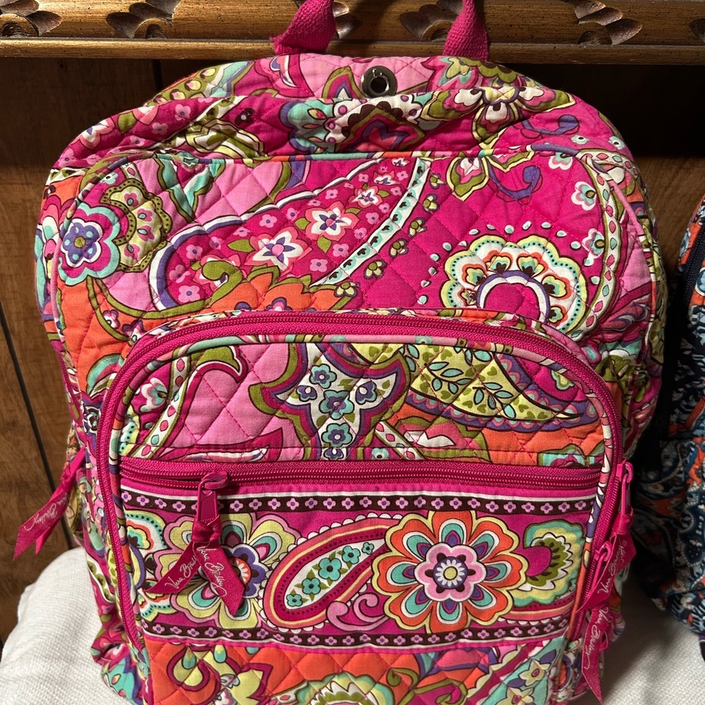 Vera Bradley Colorful Pink and Paisley Backpack